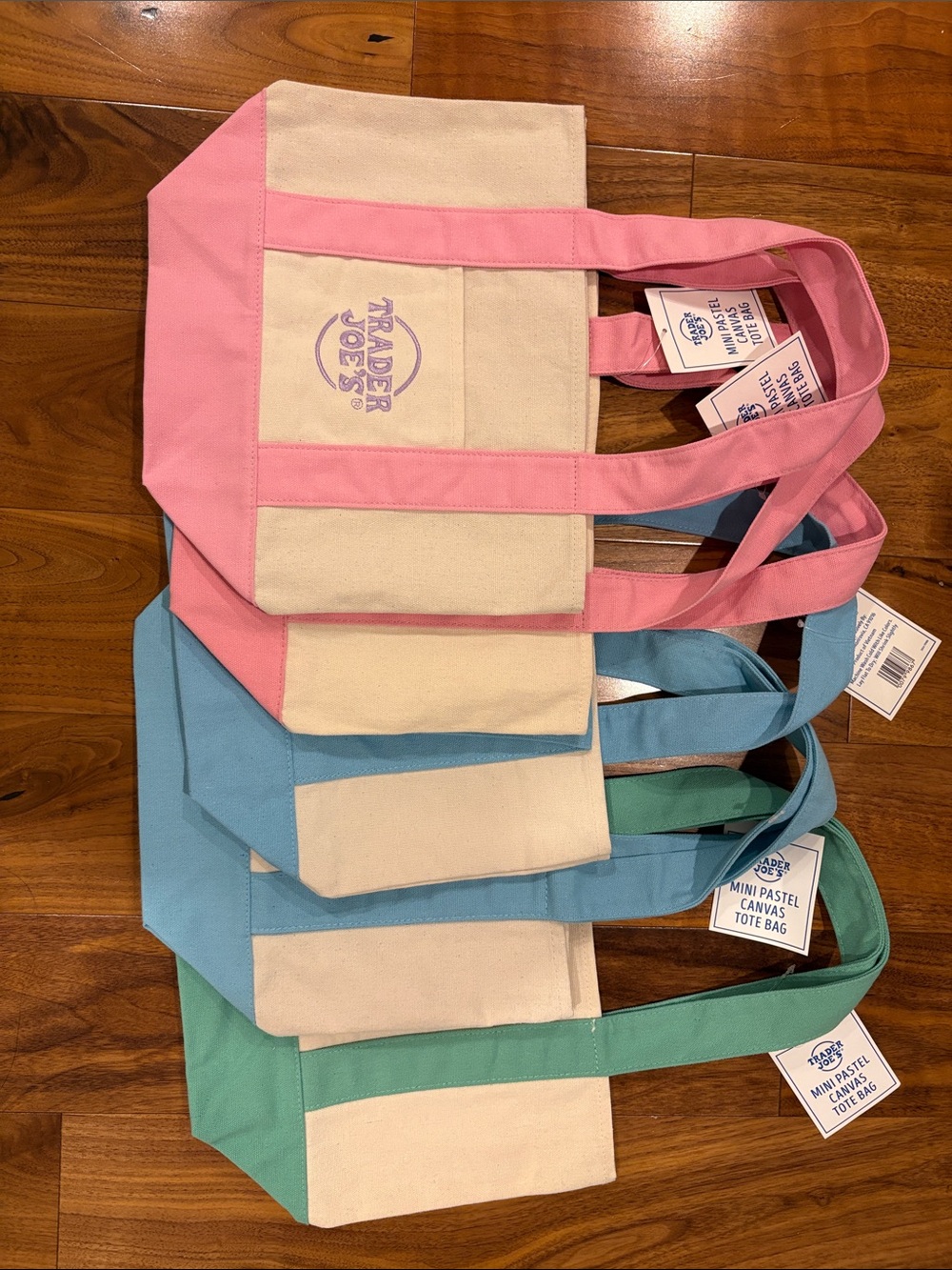 Trader Joe's Mini Canvas Tote Bags-NWT